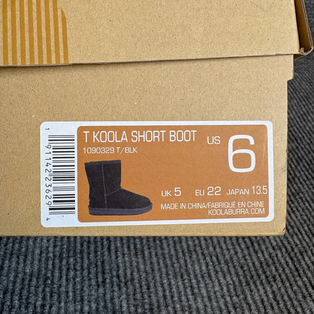Koolaburra by UGG Koola Short Boots Toddler Size 6 Black Faux Fur Suede